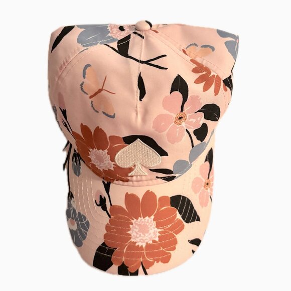 NWT - Kate Spade Floral Light Pink Background Baseball Cap - Picture 1 of 9